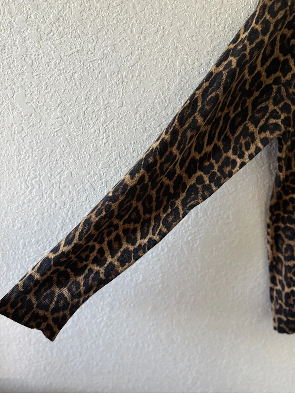 Michael Kors Leopard Print Long Sleeve Sweater - Brown/Black Size Large